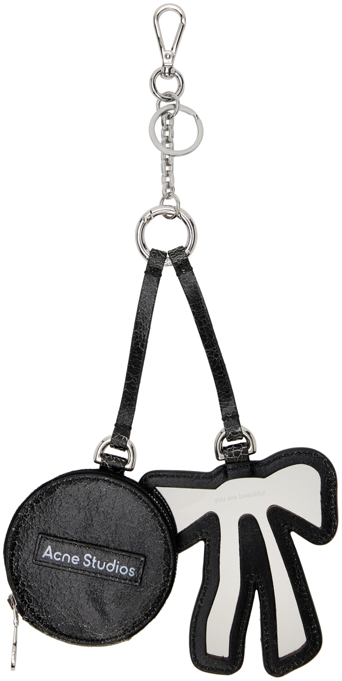 Black Coin Wallet & Bow Mirror Keychain