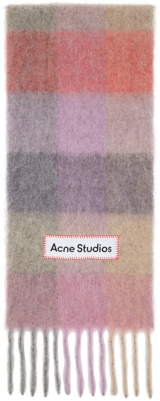 Acne Studios: Multicolor Mohair Checked Scarf | SSENSE Acne Studios: Multicolor Mohair Checked Scarf | SSENSE