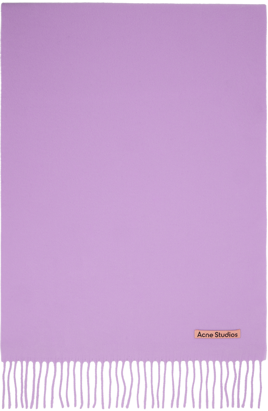 Purple Narrow Fringe Wool Scarf by Acne Studios on Sale Purple Narrow Fringe Wool Scarf by Acne Studios on Sale