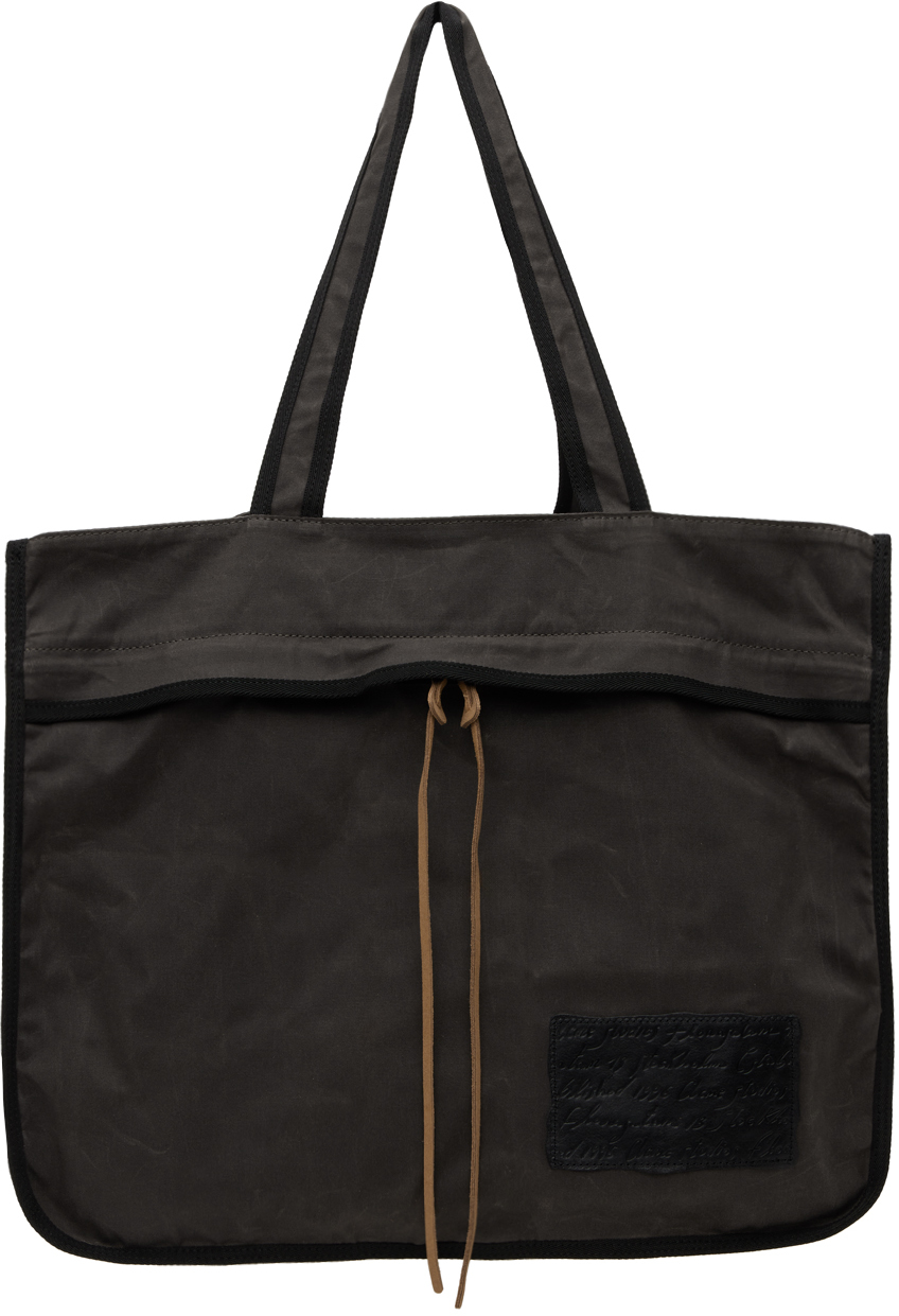 Gray Waxed Canvas Tote