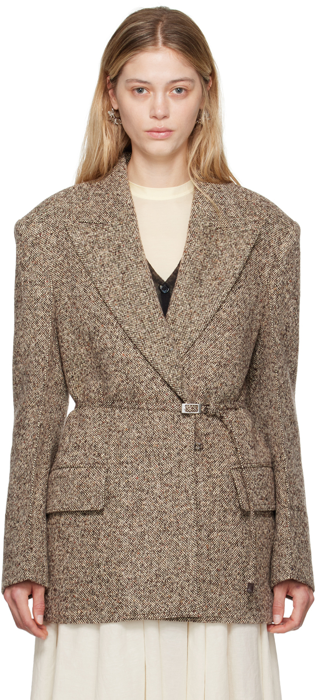 Brown Single-Breasted Blazer by Acne Studios on Sale
