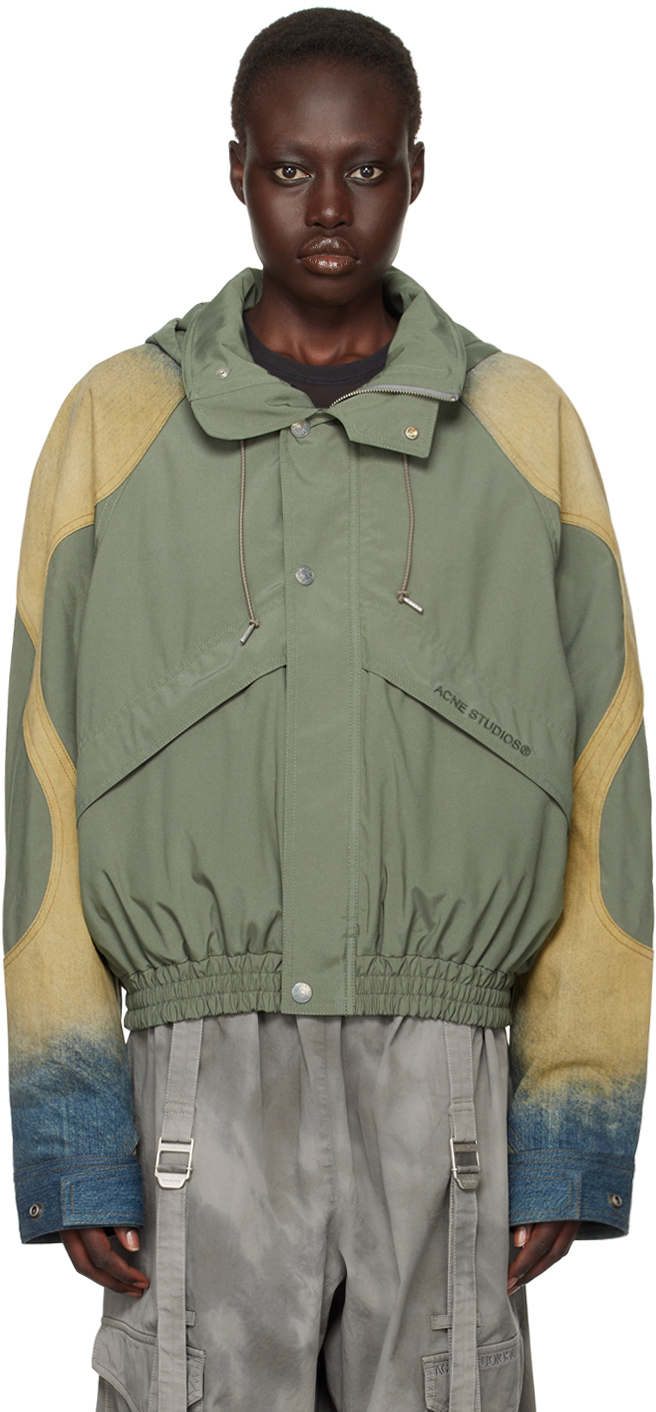 Acne Studiosのカーキ ウインドブレーカー ボンバージャケットが