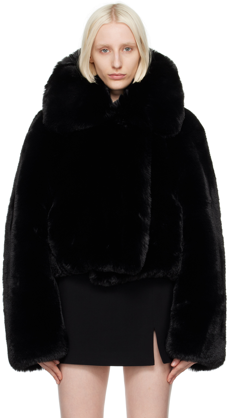 Fluffy black jacket online