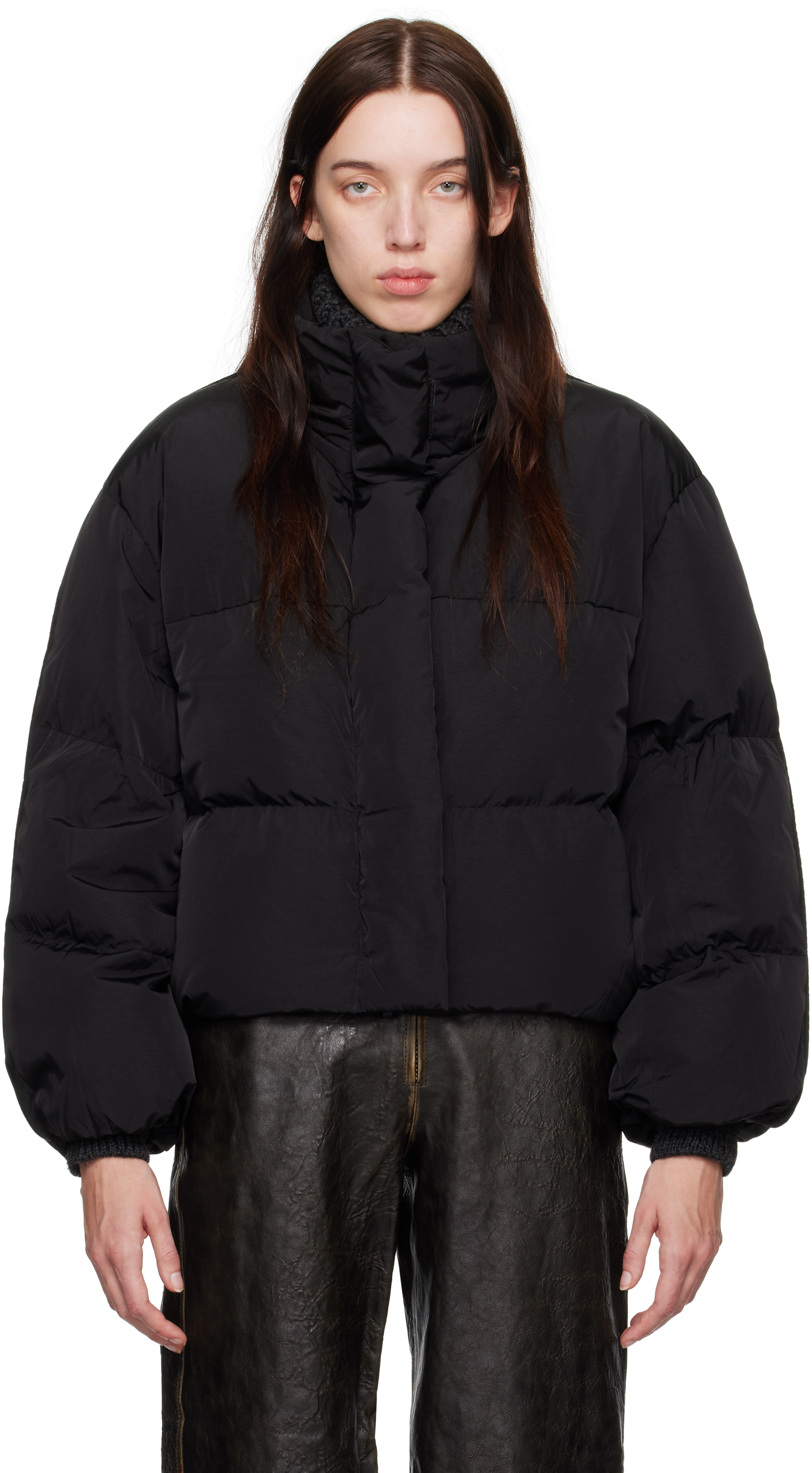 Shop Acne Studios Black Puffer Down Jacket In Bmf Black 1