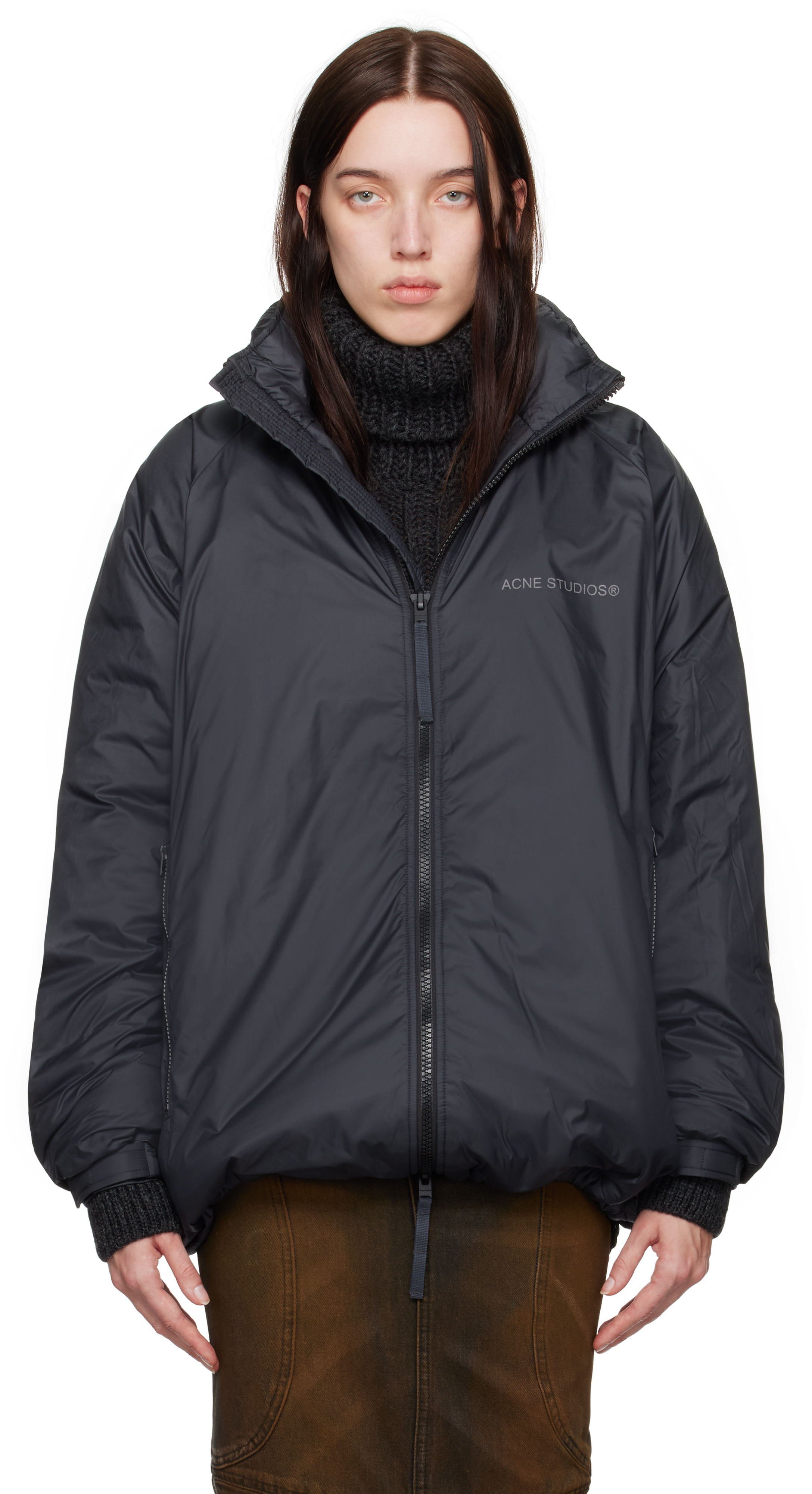 Black Water-Repellent Down Jacket