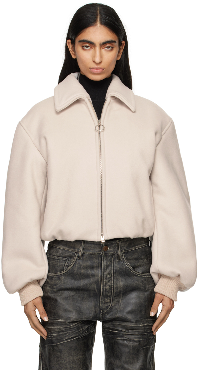 Acne Studiosのグレー ロゴプレート ボンバージャケットがセール中