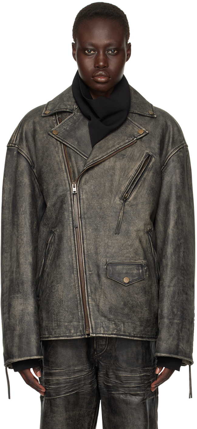 Acne leather jacket best sale