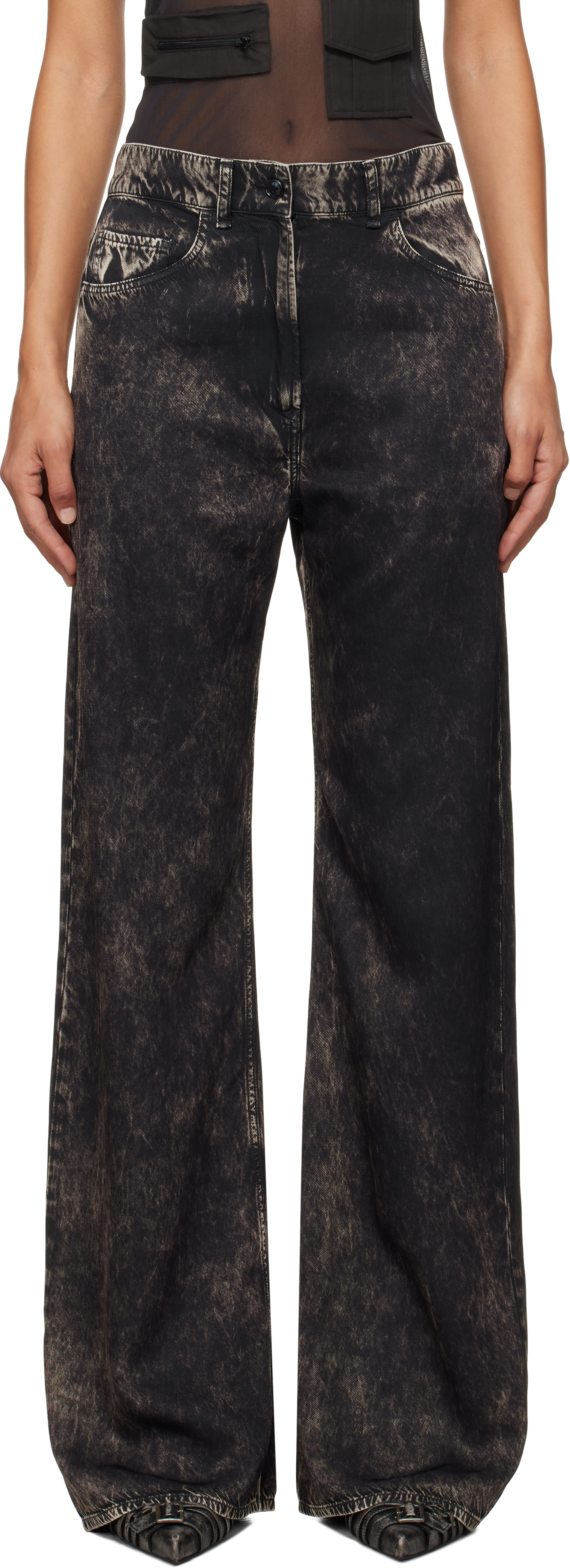 Black Printed Trousers