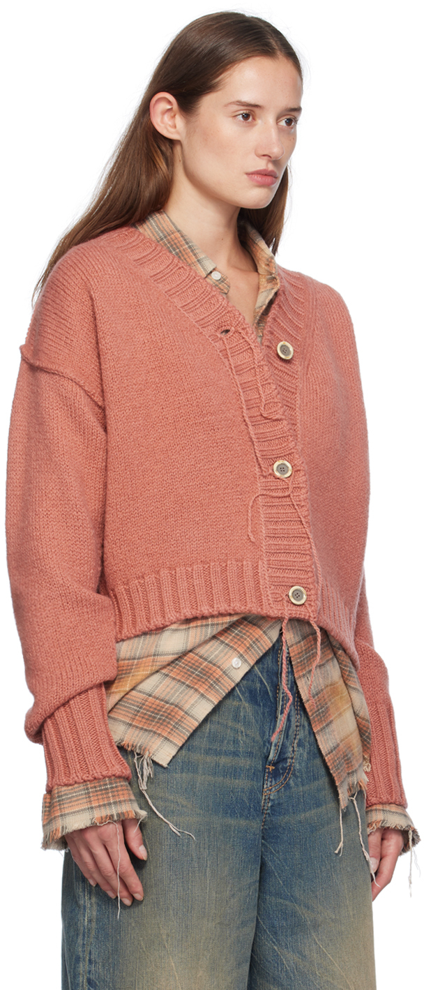 Acne Studios Pink Wool Cardigan In Coa Faded Pink