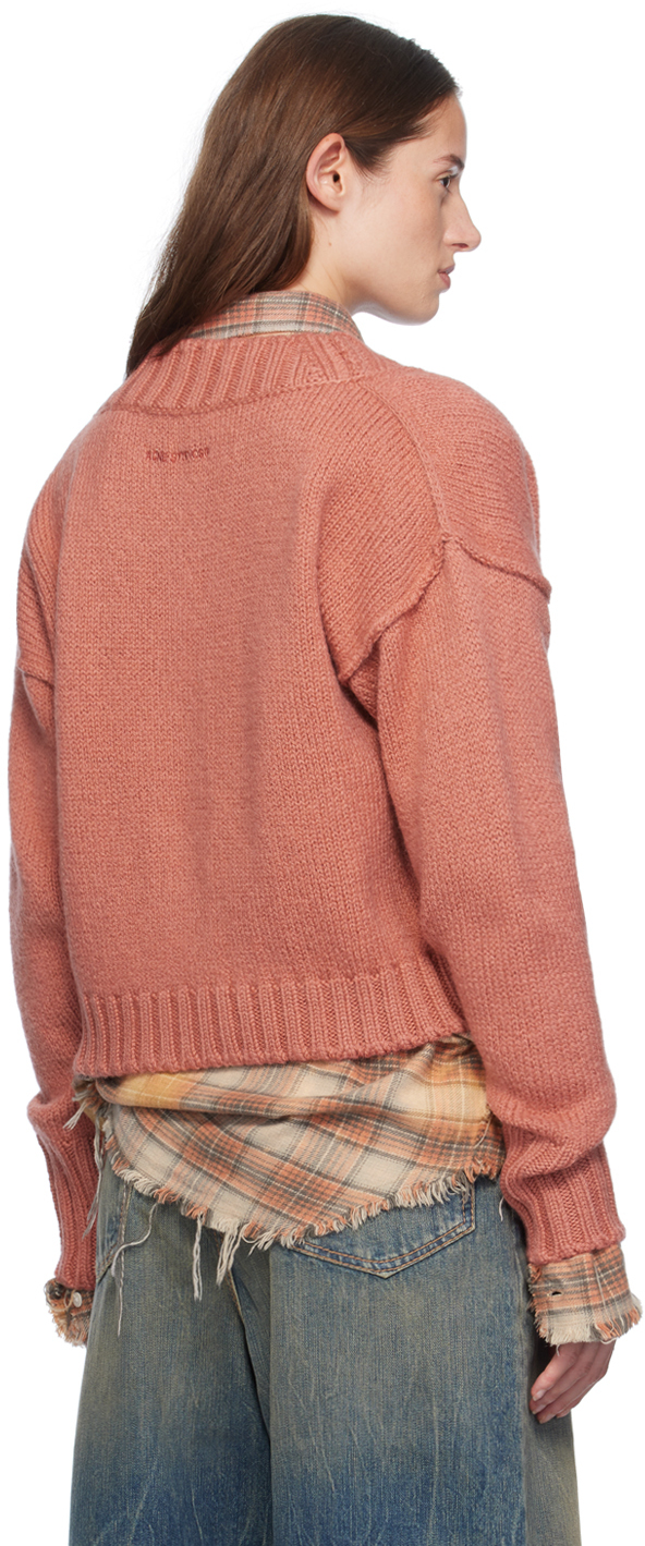 Acne Studios Pink Wool Cardigan In Coa Faded Pink