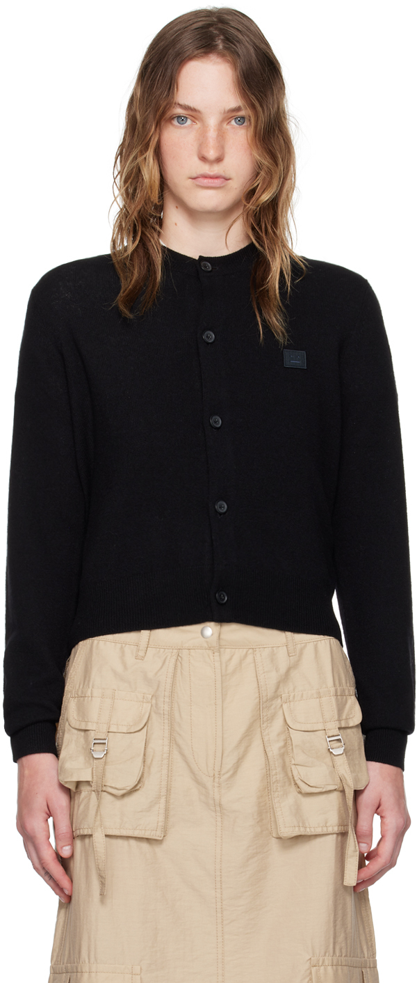 Shop Acne Studios Black Crewneck Cardigan In 900 Black