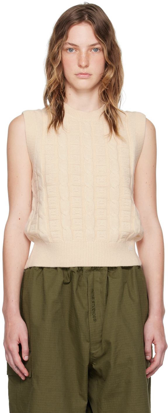 Beige Cable Vest