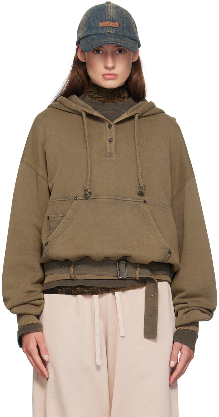 Khaki Blurred Logo Hoodie