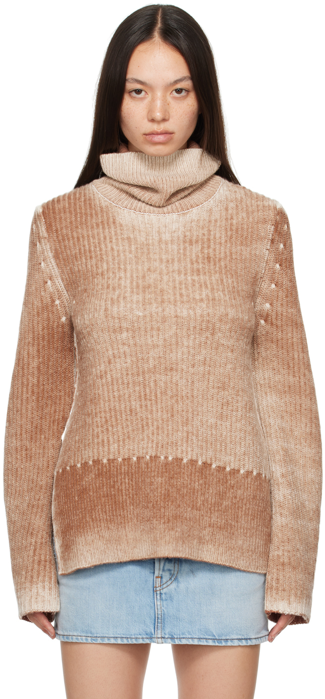 Shop Acne Studios Brown Faded Turtleneck In But Rust Brown