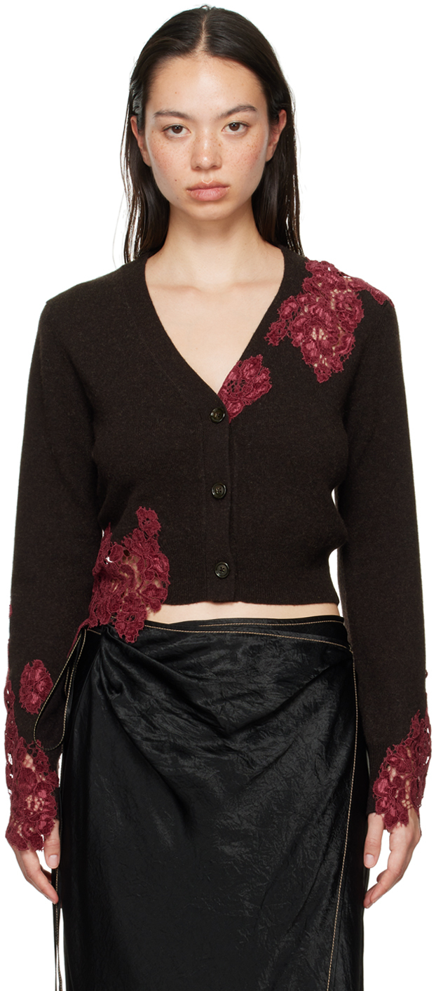 Shop Acne Studios Brown Klarus Cardigan In Adm Dark Brown