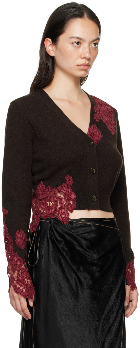 Acne Studios Brown Klarus Cardigan In Adm Dark Brown