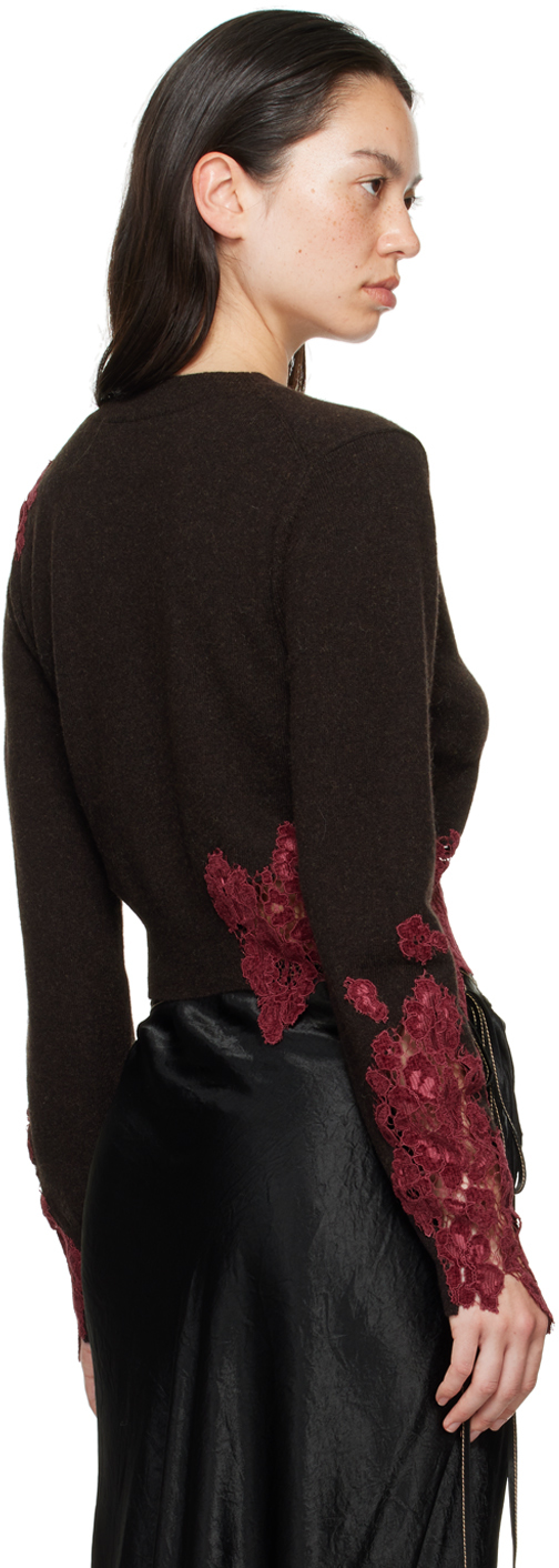 Acne Studios Brown Klarus Cardigan In Adm Dark Brown