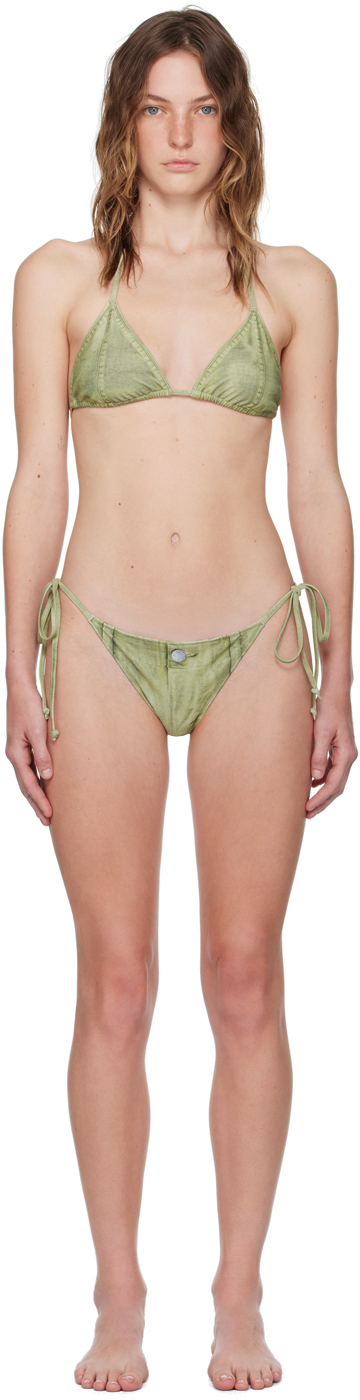 【関税込み】Acne Studios グリーン プリント ビキニ Green Printed Bikini by Acne Studios on Sale