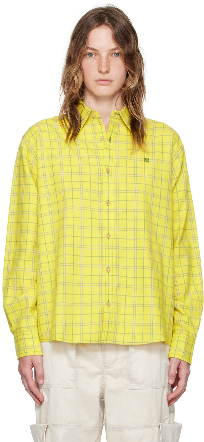 Acne Studios: Yellow Check Shirt | SSENSE