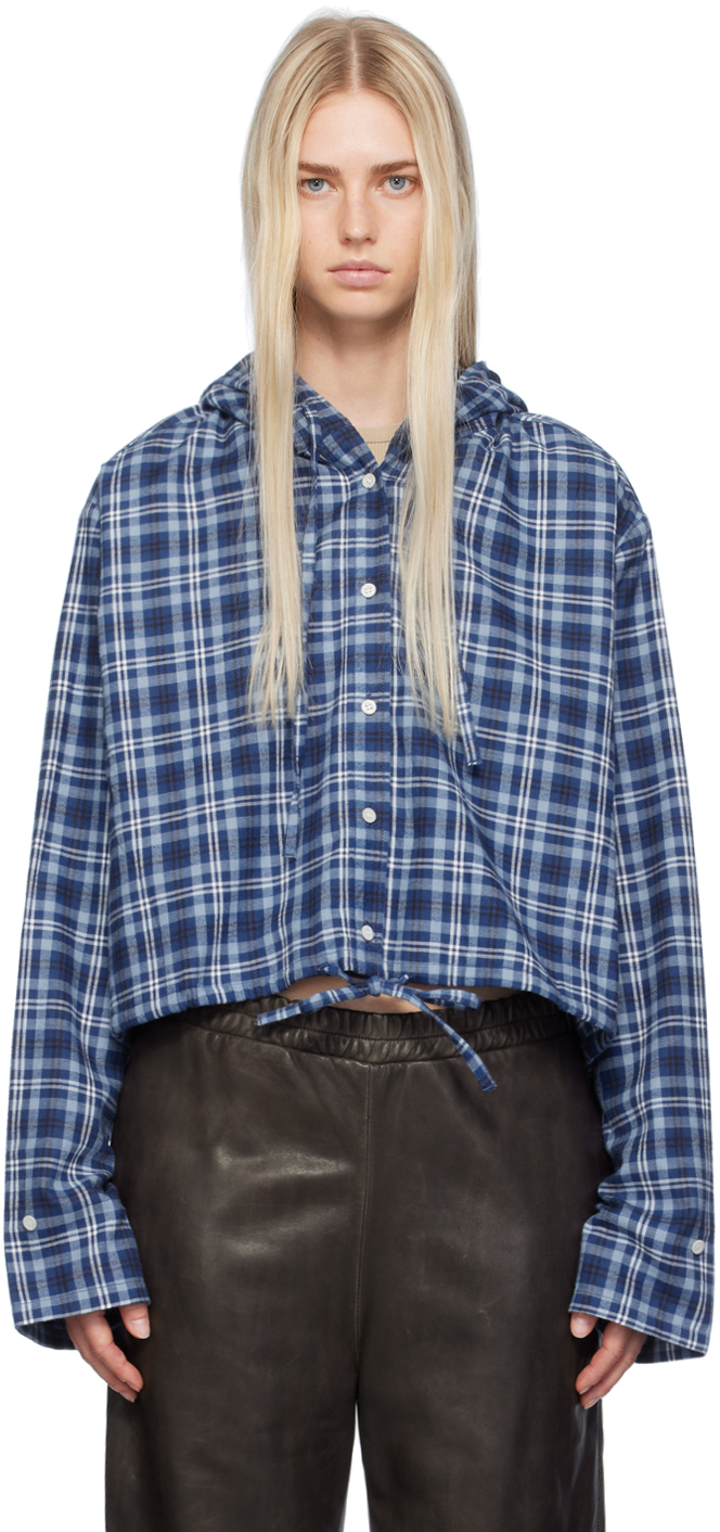 Acne Studios: Blue Check Shirt | SSENSE