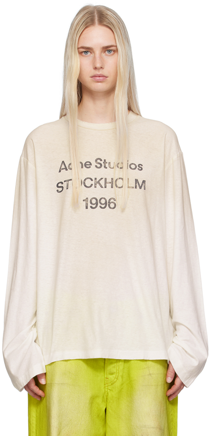 トップス Acne studios white long sleeve T-shirt Acne Studios - Long sleeve logo t-shirt - Acne Studios x