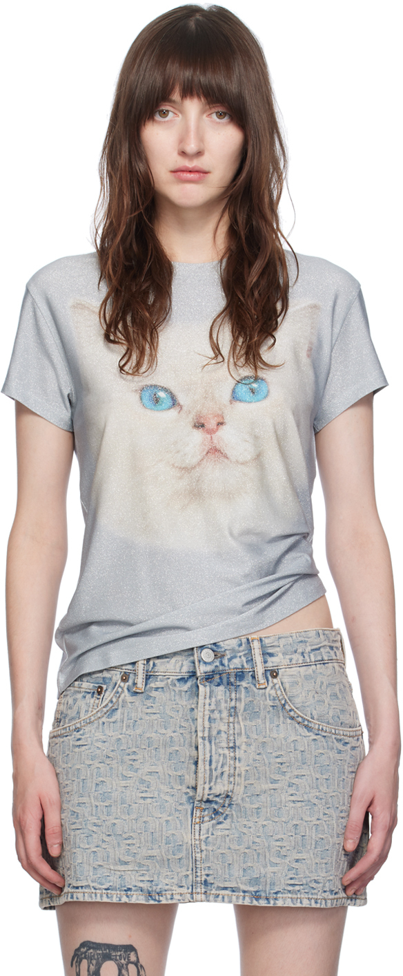 Blue Printed T-Shirt by Acne Studios on Sale