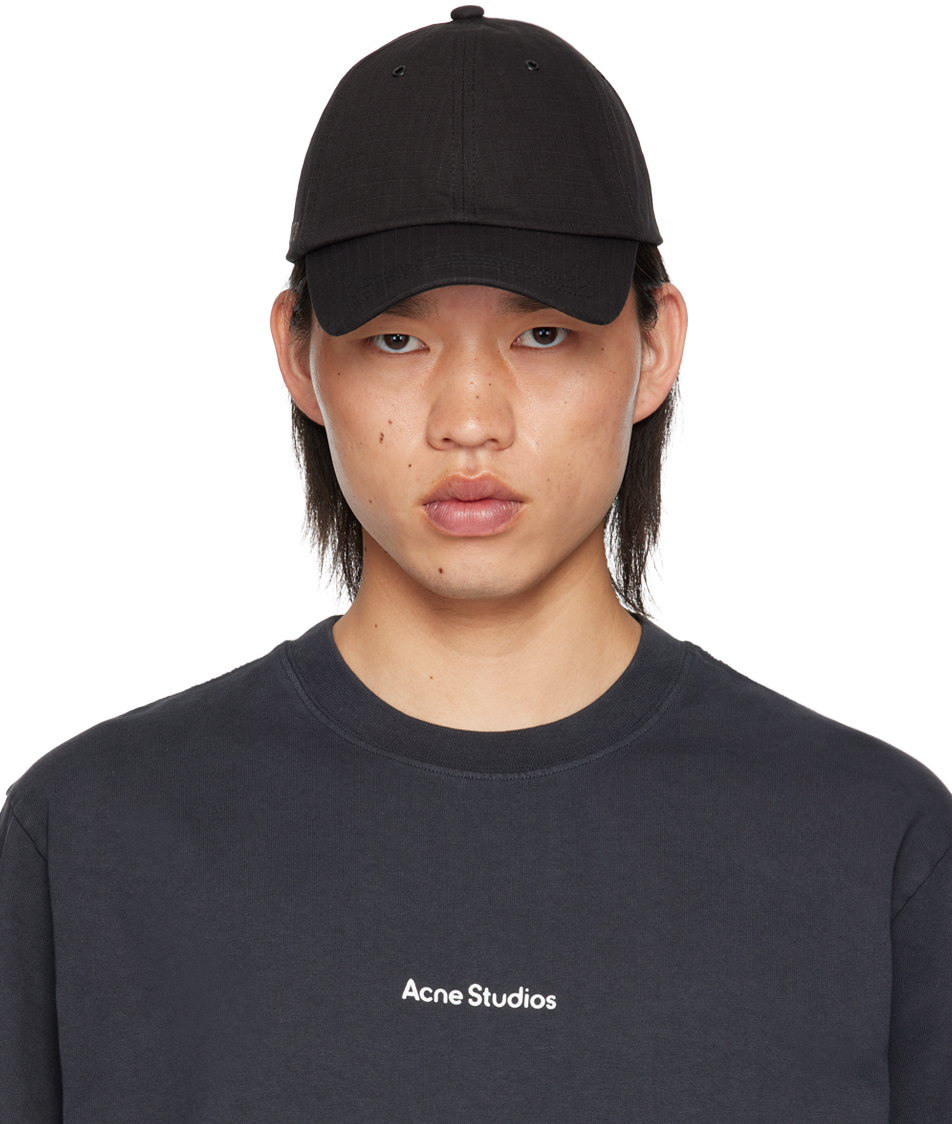 Acne Studios: Black Cotton Ripstop Cap | SSENSE