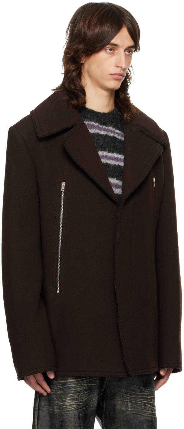 Acne Studios Felted Jacket In Ace Maroon Red