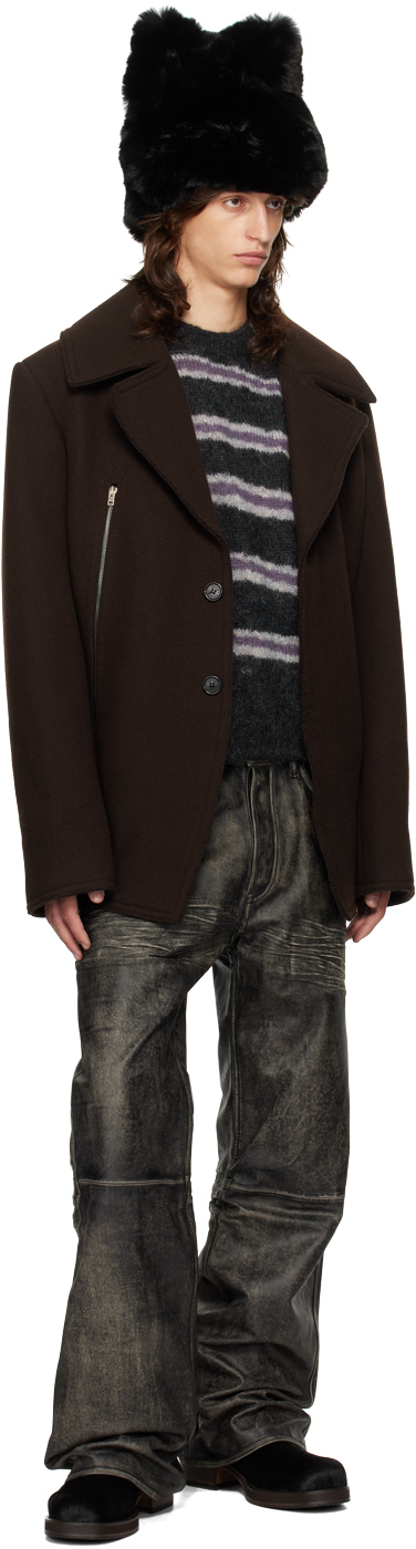 Acne Studios Felted Jacket In Ace Maroon Red