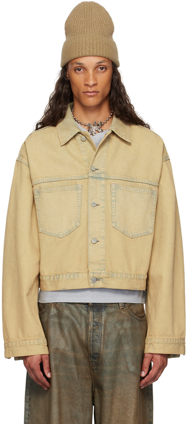 Beige Faded Denim Jacket