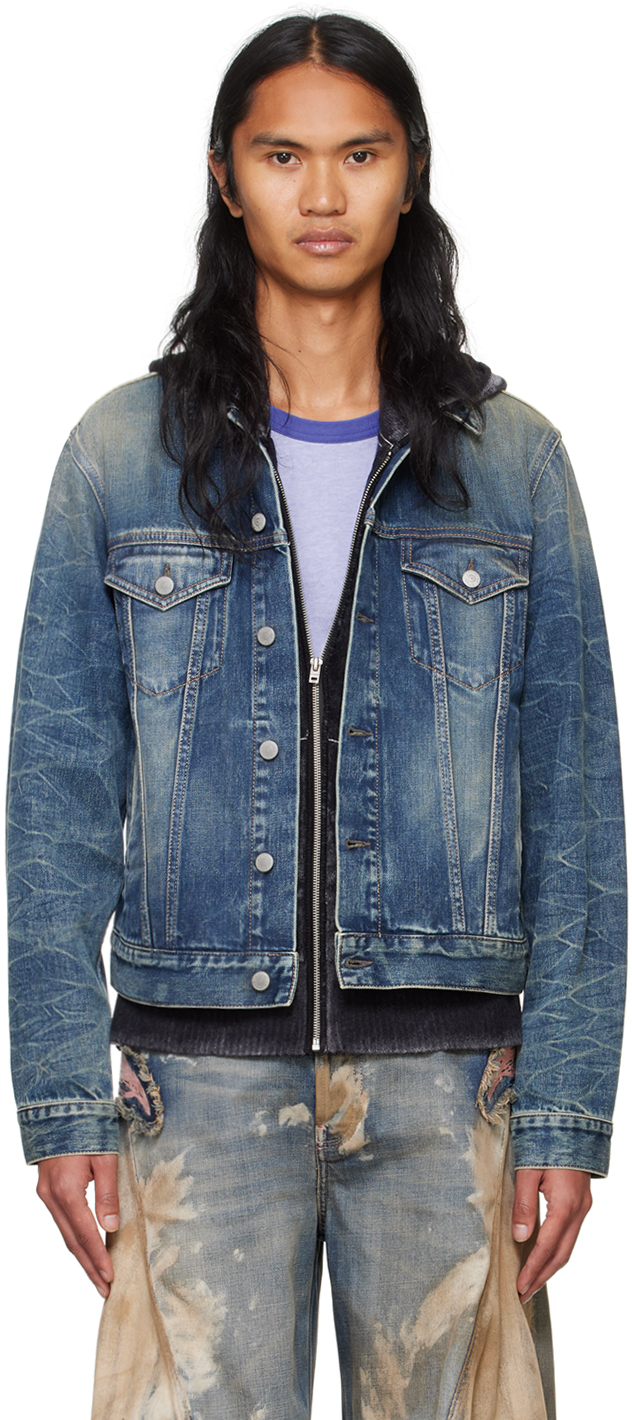 Acne Studios Blue Regular Fit Denim Jacket SSENSE