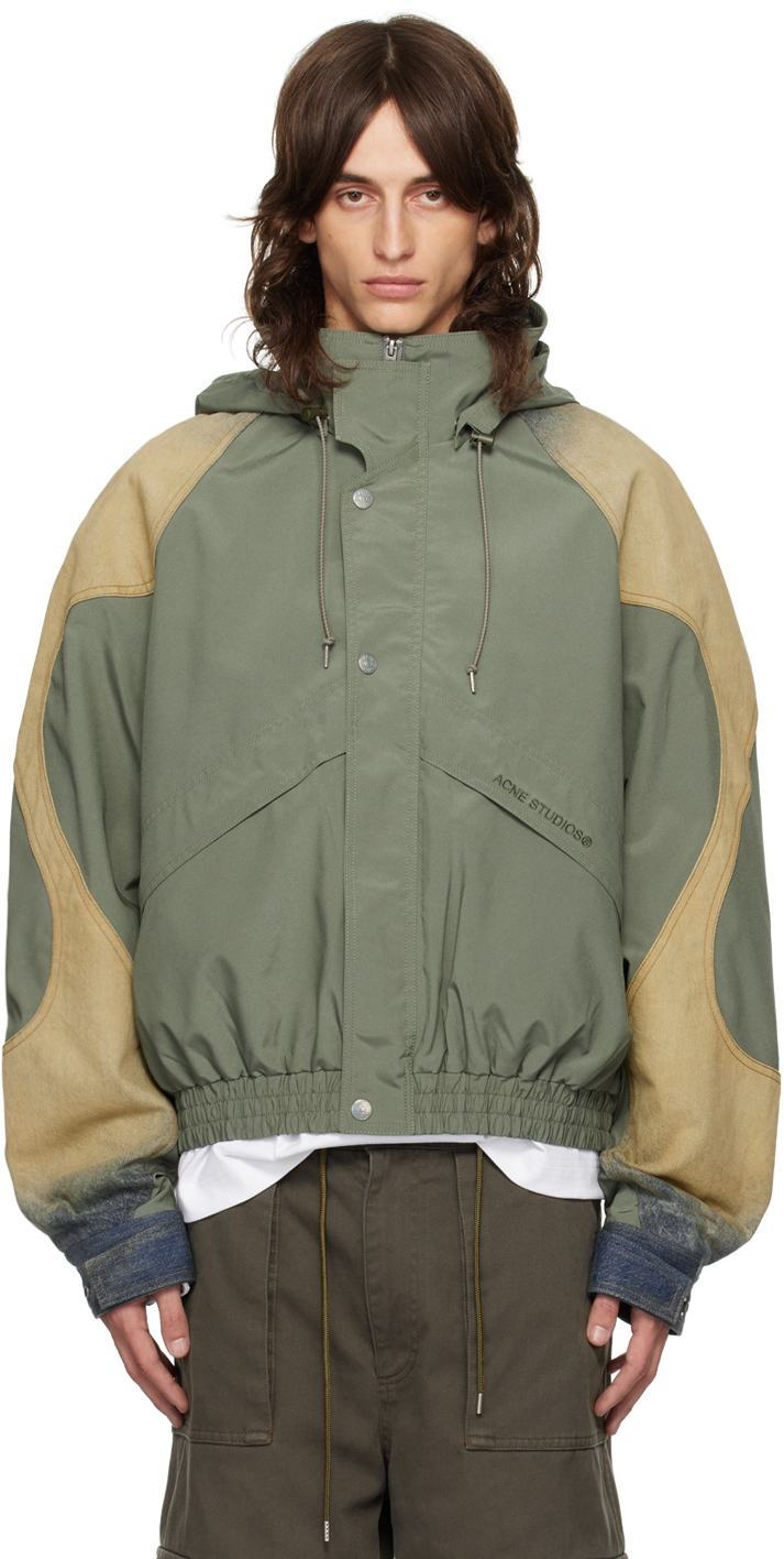 Green Windbreaker Bomber Jacket