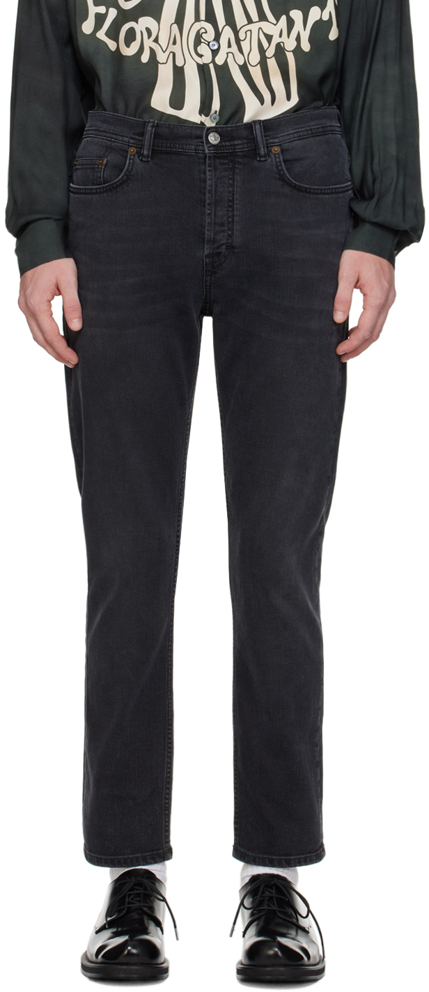 Black Slim-Fit River Jeans