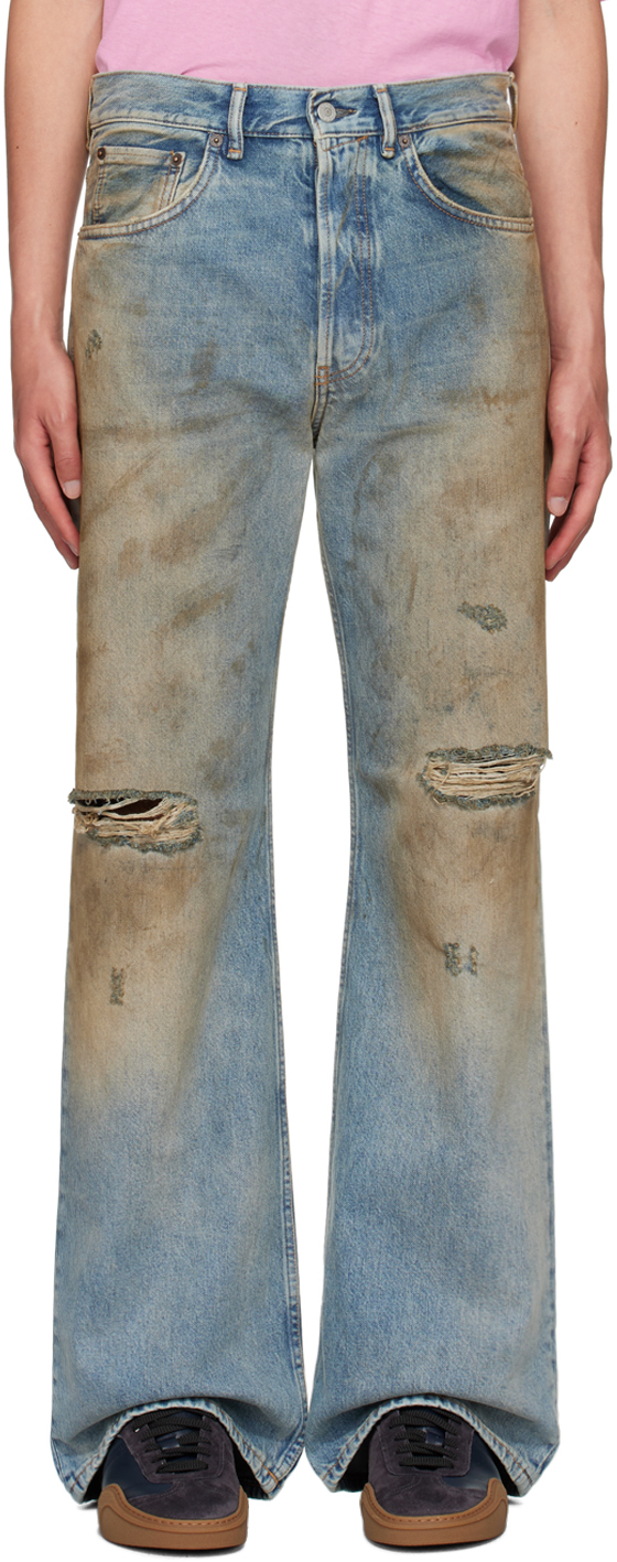 Shop Acne Studios Blue 2021m Jeans In Auz Mid Blue