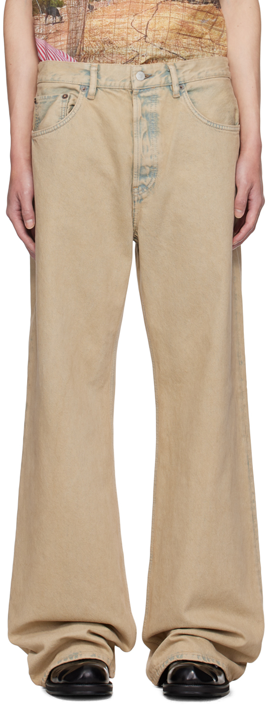 Shop Acne Studios Beige Loose Fit 2021m Jeans In 14l Light Sand