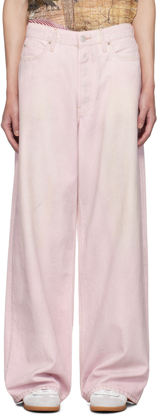 Shop Acne Studios Pink Loose Fit 1981m Jeans In 418 Pale Pink