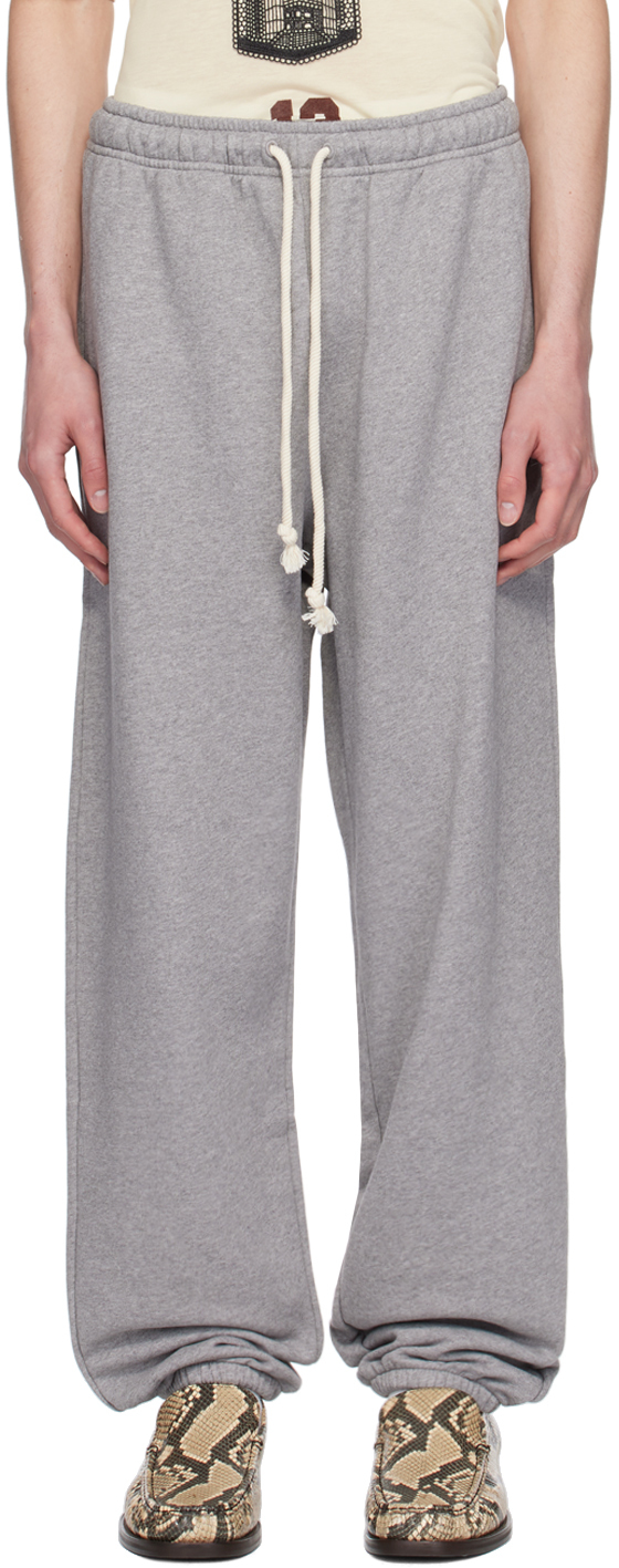 Shop Acne Studios Gray Logo Patch Sweatpants In X92 Light Grey Melan