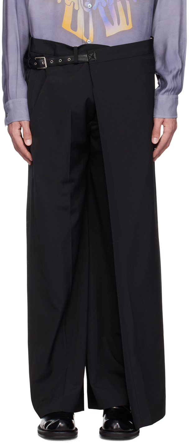 Black Wrap Over Trousers