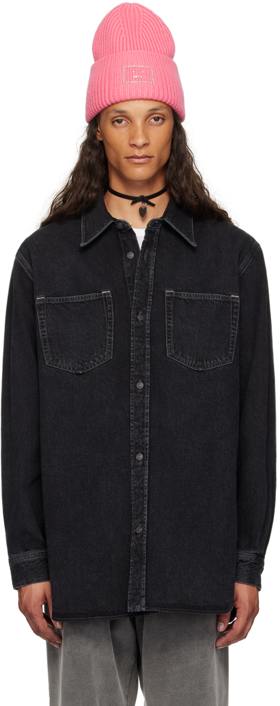 Black Button Denim Shirt