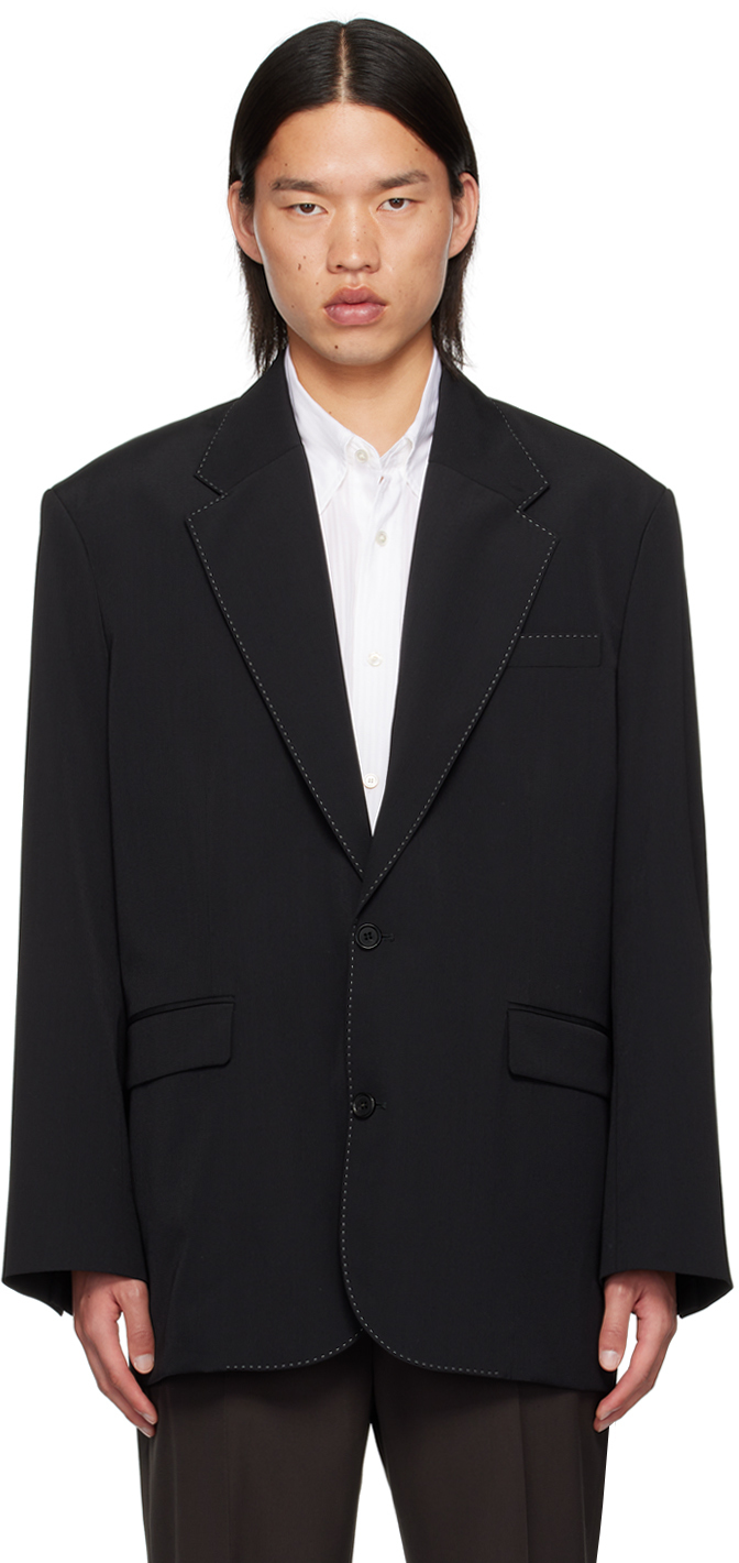 Shop Acne Studios Black Relaxed-fit Blazer In 900 Black