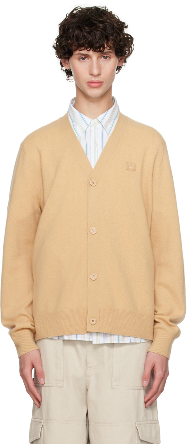 Acne Studios: Beige V-Neck Cardigan | SSENSE Canada