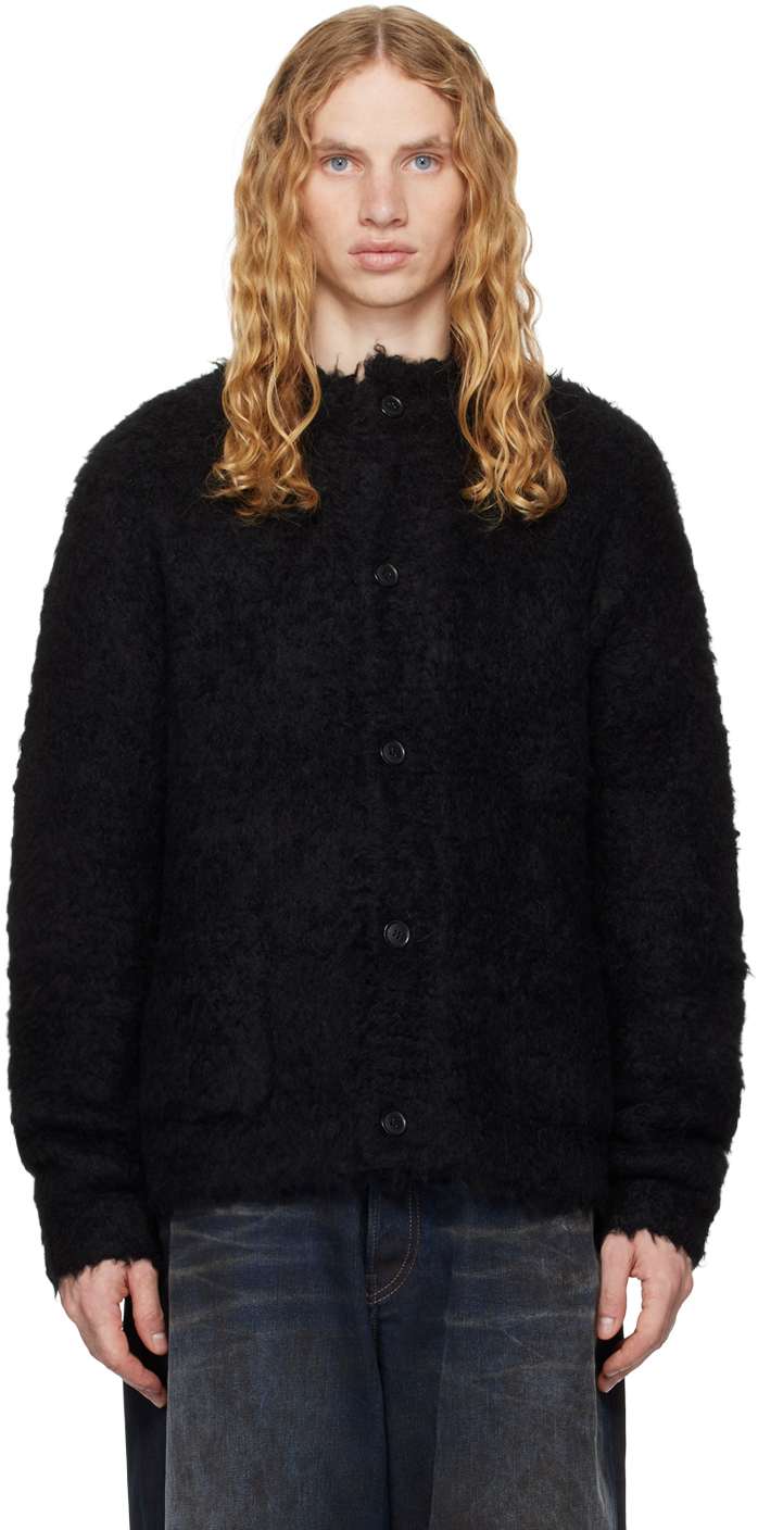 Acne Studios Black Alpaca Cardigan SSENSE Canada