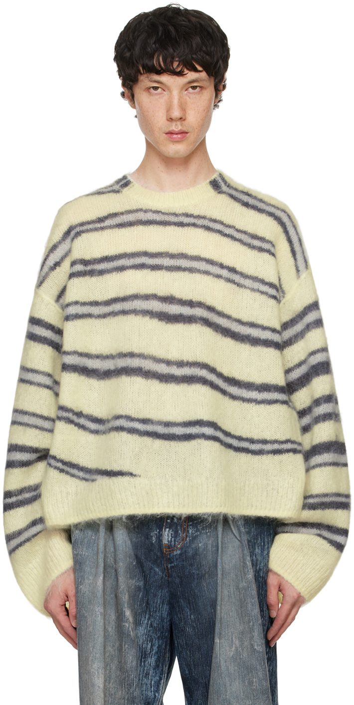 Blue and yellow striped sweater hotsell