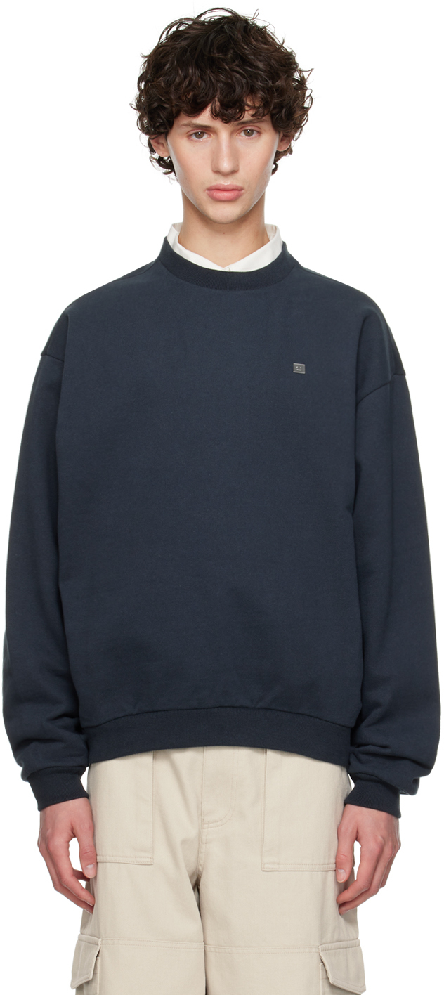 Shop Acne Studios Gray Logo Plaque Sweatshirt In Aa3 Dark Grey