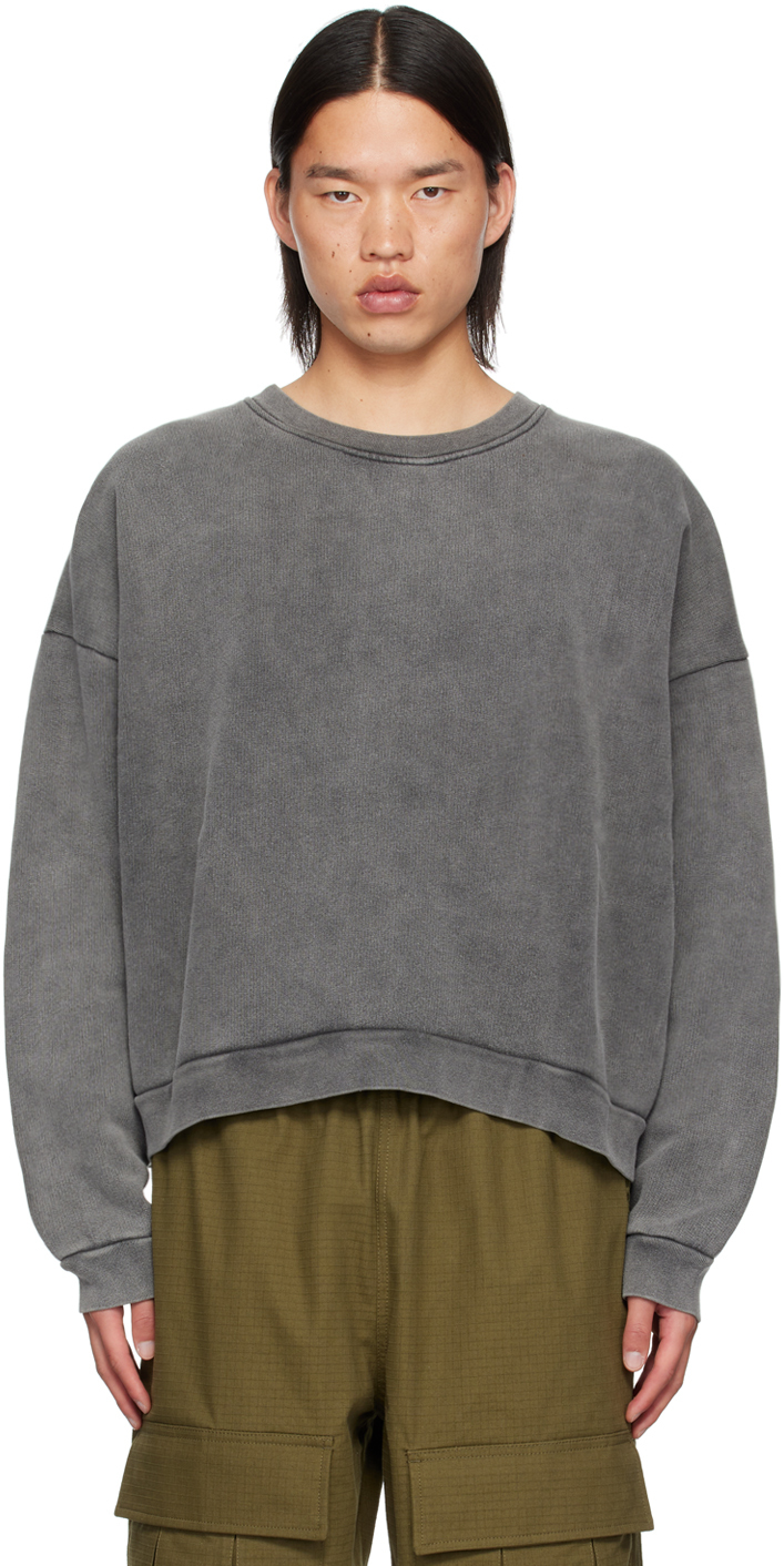 Acne Studios: Gray Logo Patch Sweatshirt | SSENSE