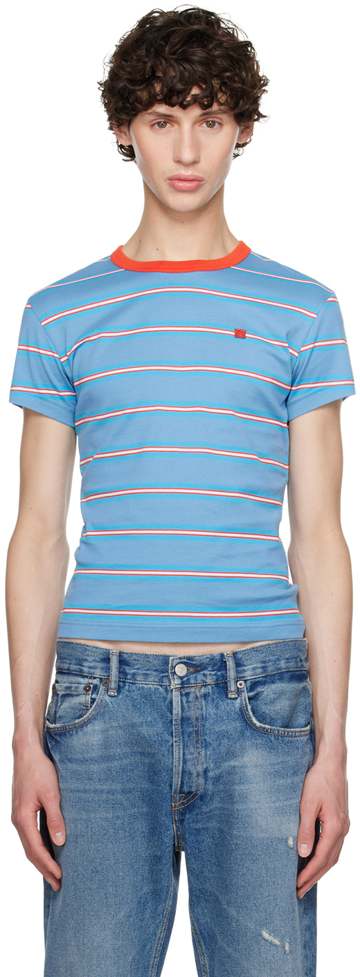 Blue & Orange Striped T-Shirt