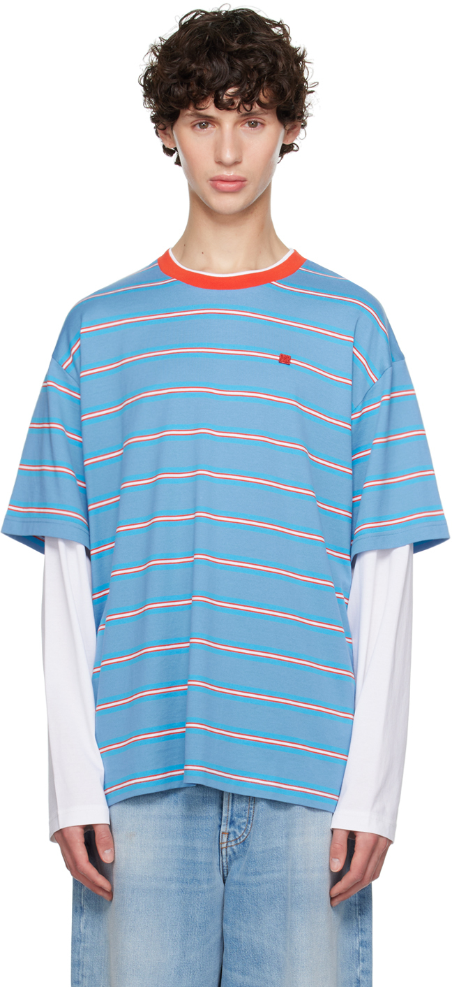 Blue & Orange Layered Long Sleeve T-Shirt