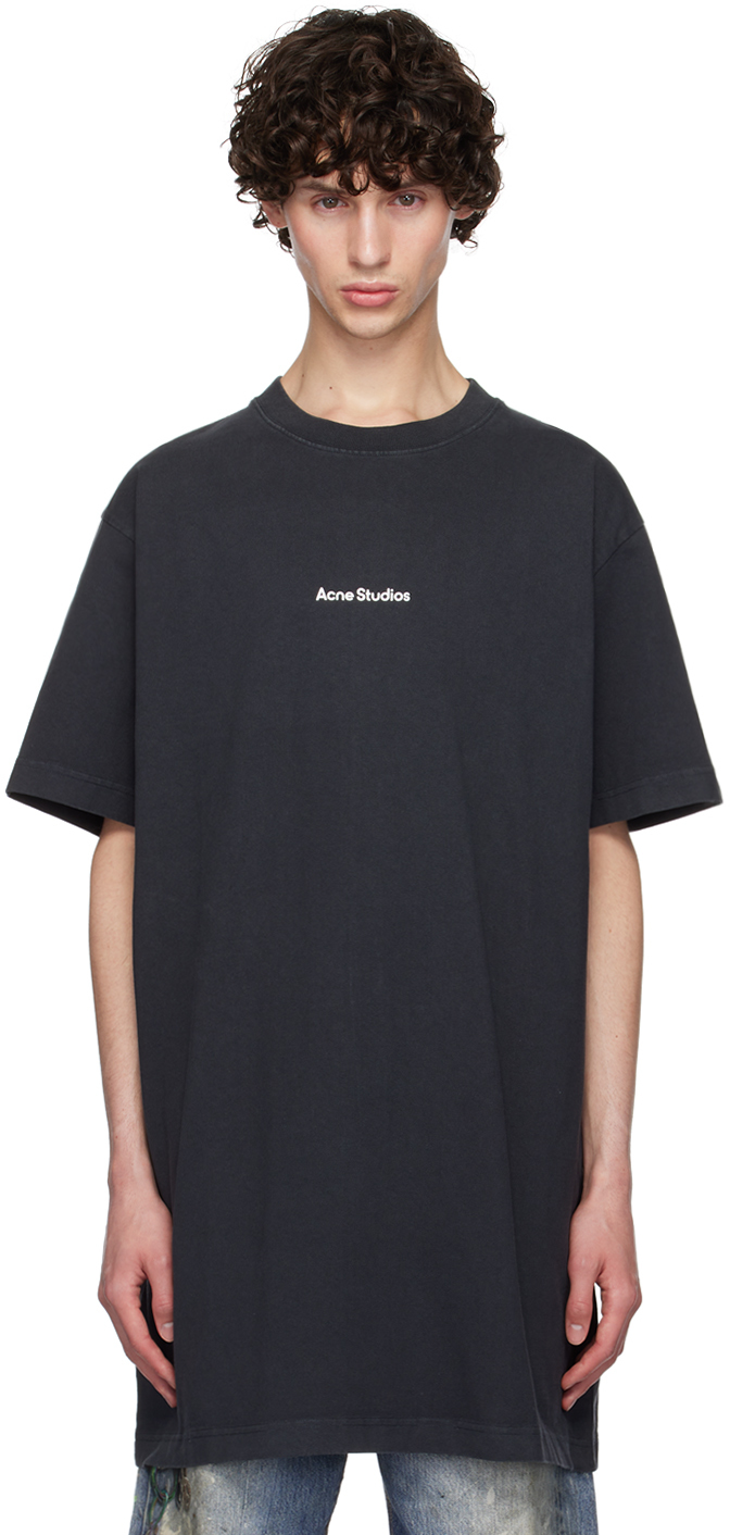 Shop Acne Studios Black Printed T-shirt In 900 Black