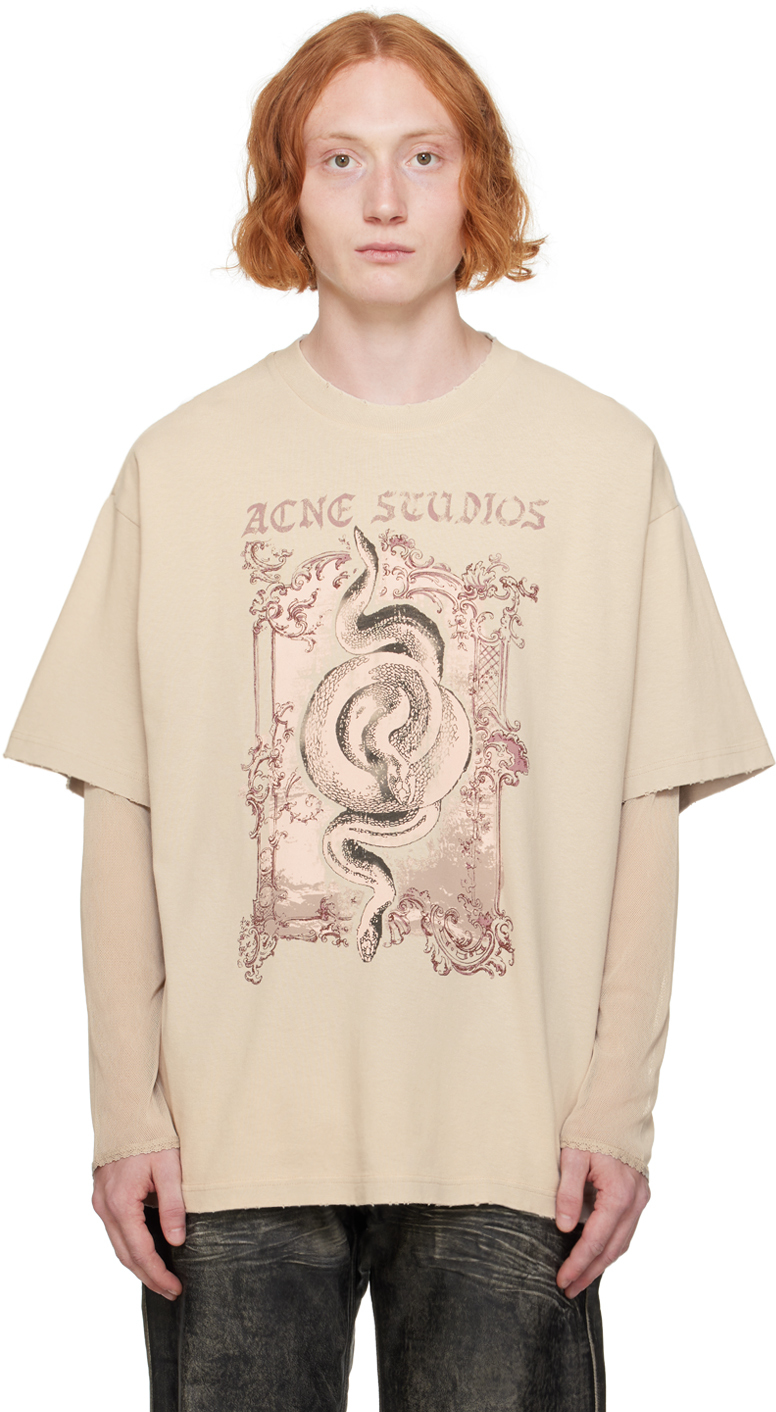 Acne Studios: タン レイヤード 長袖Tシャツ | SSENSE 日本