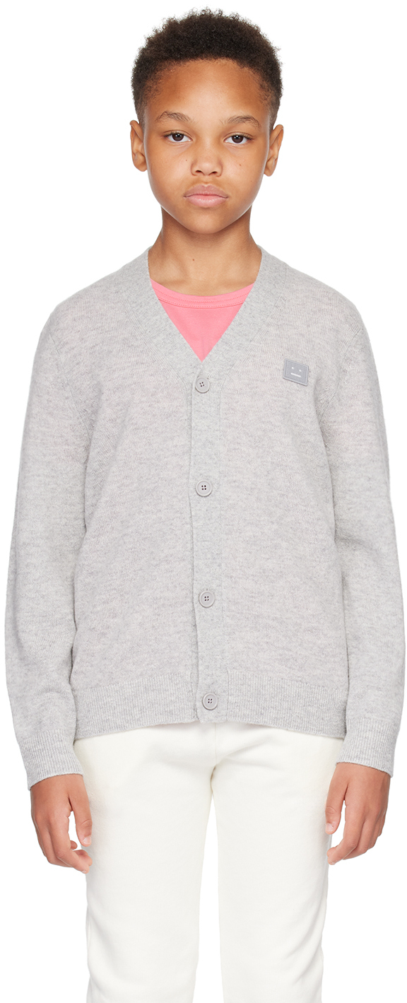 Kids Gray Patch Cardigan by Acne Studios SSENSE Canada